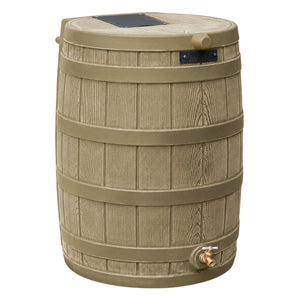 Good Ideas Rain Wizard 50 Gallon Plastic Rain Barrel Water Collector, Khaki