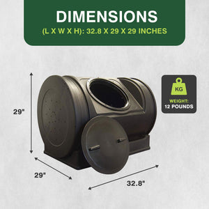 Good Ideas Compost Wizard Jr Outdoor Garden Compost Bin Container, Black