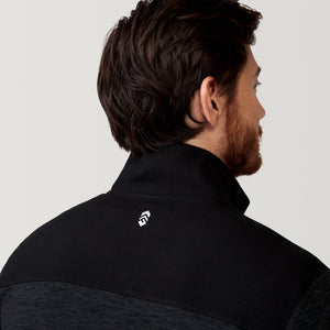 Men's Sueded Spacedye 1/2 Zip Colorblock Mock Neck Shirt