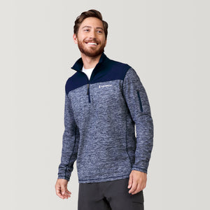 Men's Sueded Spacedye 1/2 Zip Colorblock Mock Neck Shirt
