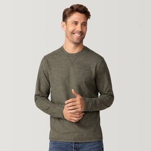 Men's FreeCycle® Sueded Spacedye Long Sleeve Crew Neck