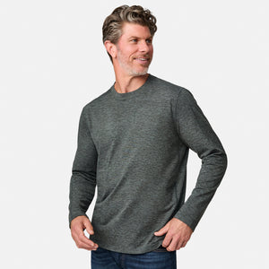 Men's FreeCycle® Sueded Spacedye Long Sleeve Crew Neck