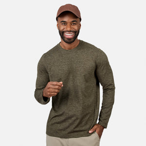 Men's FreeCycle® Sueded Spacedye Long Sleeve Crew Neck