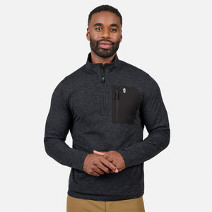 Men's Sueded Spacedye Quarter Zip Long Sleeve Shirt