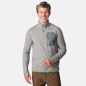Men's Sueded Spacedye Quarter Zip Long Sleeve Shirt