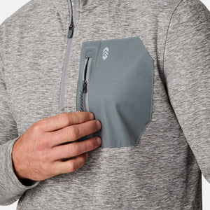 Men's Sueded Spacedye Quarter Zip Long Sleeve Shirt