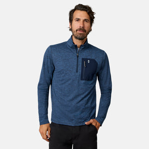 Men's Sueded Spacedye Quarter Zip Long Sleeve Shirt