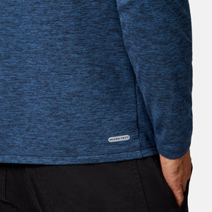Men's Sueded Spacedye Quarter Zip Long Sleeve Shirt