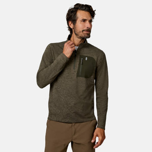 Men's Sueded Spacedye Quarter Zip Long Sleeve Shirt