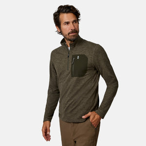 Men's Sueded Spacedye Quarter Zip Long Sleeve Shirt