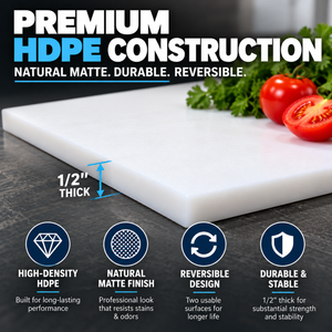 TRAPSKI Commercial HDPE Cutting Boards, 1/2” Thick Reversible Food Prep Boards – Multiple Sizes