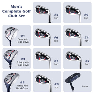11 Pieces Complete Golf Club Package Set