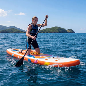 11' Wide Inflatable Stand Up Paddle Board with Backpack for All Skill Levels