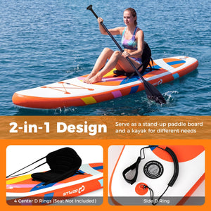 11' Wide Inflatable Stand Up Paddle Board with Backpack for All Skill Levels