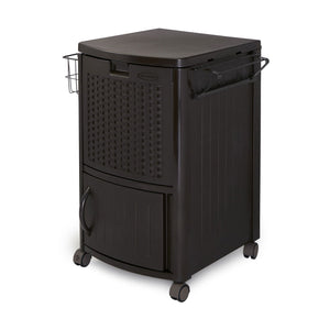Patio Garbage Waste Trash Can Bundled w/ Patio Cooler w/ Cabinet & Wire Basket