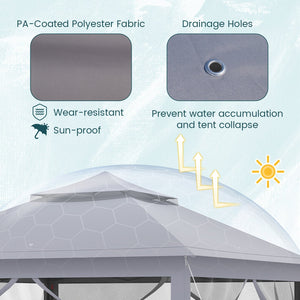 11 x 11 Feet 2-Tier Pop-Up Gazebo Tent Portable Canopy Shelter Carry Bag Mesh