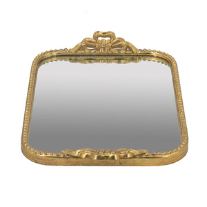 Ornate Gold Accent Tray with Mirrored Surface