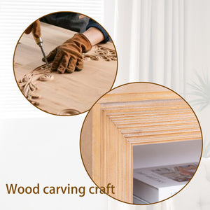 Rustic Solid Wood Console Table with Storage Shelf