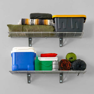 12" x 36" Wall Shelves (Two Pack with Hooks) - TRAPSKI