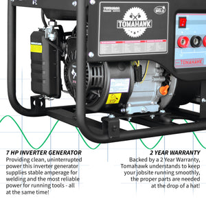 120 Amp Engine Driven Welder Generator 2200 Watt 7 HP Gas Powered