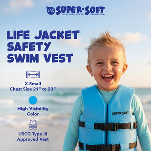 TRC Recreation Super Soft Child Life Jacket Swim Vest, X Small, Marina Blue