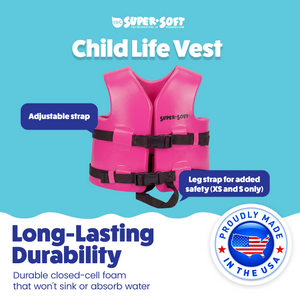 TRC Recreation Super Soft Child Life Jacket Swim Vest, X Small, Flamingo Pink