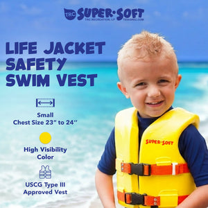 TRC Recreation Super Soft Child Life Jacket Swim Safety Vest, Small, Yellow