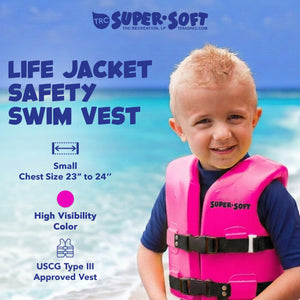 TRC Recreation Super Soft Child Life Jacket Swim Vest, Small, Flamingo Pink