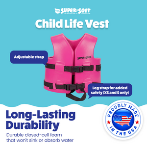 TRC Recreation Super Soft Child Life Jacket Swim Vest, Small, Flamingo Pink