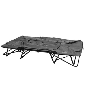 Kamp-Rite Double Quick Setup 2 Person Elevated Cot, Lounge Chair, & Tent, Gray