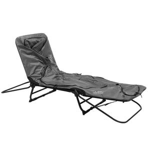 Kamp-Rite Original Quick Setup 1 Person Elevated Cot, Lounge Chair, & Tent, Gray