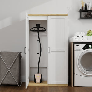 55.1" Tall Wooden Vacuum Storage Cabinet with Adjustable Shelf