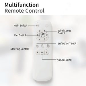52 Inch Indoor Ceiling Fan with 6-Speed Remote and Reversible DC Motor