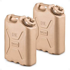 Scepter Lightweight BPA 5 Gallon Portable Water Storage Container, Sand (2 Pack)