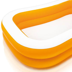 Intex 90in x 58in x 18in Outdoor Inflatable Family Swim Center, Orange (2 Pack) - TRAPSKI