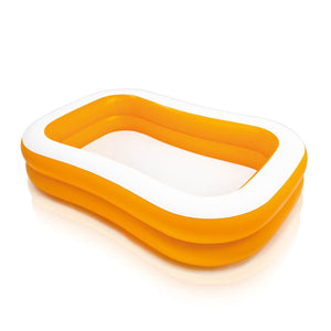 Intex 90in x 58in x 18in Outdoor Inflatable Family Swim Center, Orange (2 Pack) - TRAPSKI