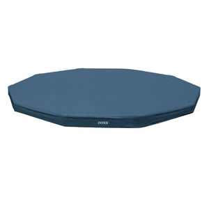 Intex Metal Frame 15' x 48" Outdoor Above Ground Pool Set with Round Pool Cover
