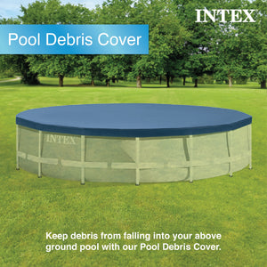 Intex Metal Frame 15' x 48" Outdoor Above Ground Pool Set with Round Pool Cover