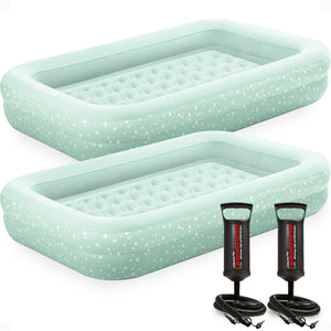 Intex Kids Travel Inflatable Air Mattress with Raised Sides & Hand Pump (2 Pack) - TRAPSKI