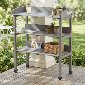 Outdoor Potting Table, 3 Tier Workbench