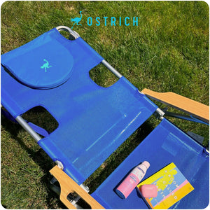 Ostrich The Original 3N1 Lightweight Beach Lounge Chair with Footrest, Blue