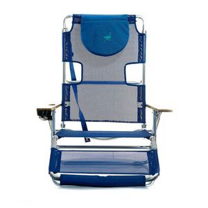 Ostrich The Original 3N1 Lightweight Beach Lounge Chair with Footrest, Blue
