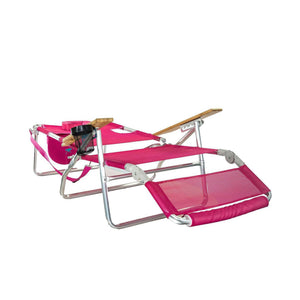 Ostrich The Original 3N1 Lightweight Beach Lounge Chair with Footrest, Pink