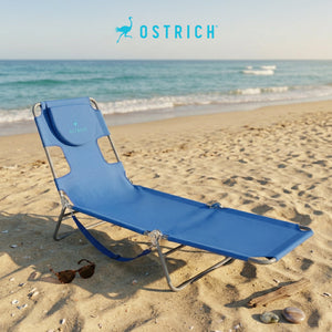 Ostrich The Original Chaise Lounge Facedown Beach Pool Tanning Chair, Ocean Blue