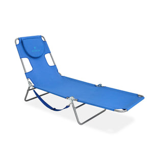 Ostrich The Original Chaise Lounge Facedown Beach Pool Tanning Chair, Ocean Blue