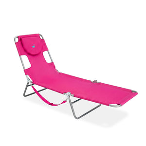 Ostrich The Original Chaise Lounge, Facedown Beach Pool Tanning Chair, Pink