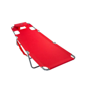 Ostrich The Original Chaise Lounge, Facedown Beach Pool Tanning Chair, Red