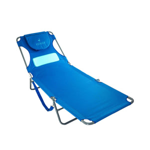 Ostrich The Ladies Comfort Lounger Foldable Beach Pool Tanning Chair, Ocean Blue