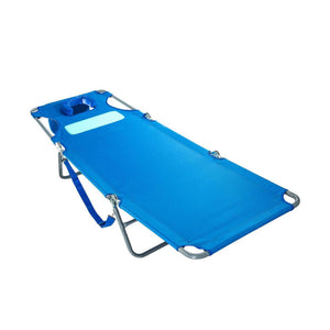 Ostrich The Ladies Comfort Lounger Foldable Beach Pool Tanning Chair, Ocean Blue