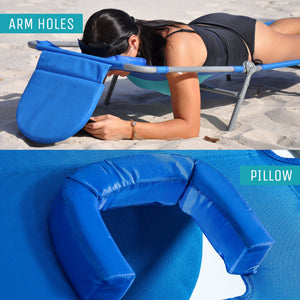 Ostrich Comfort Lounger Face Down Sunbathing Chaise Lounge Beach Chair, (2 Pack)